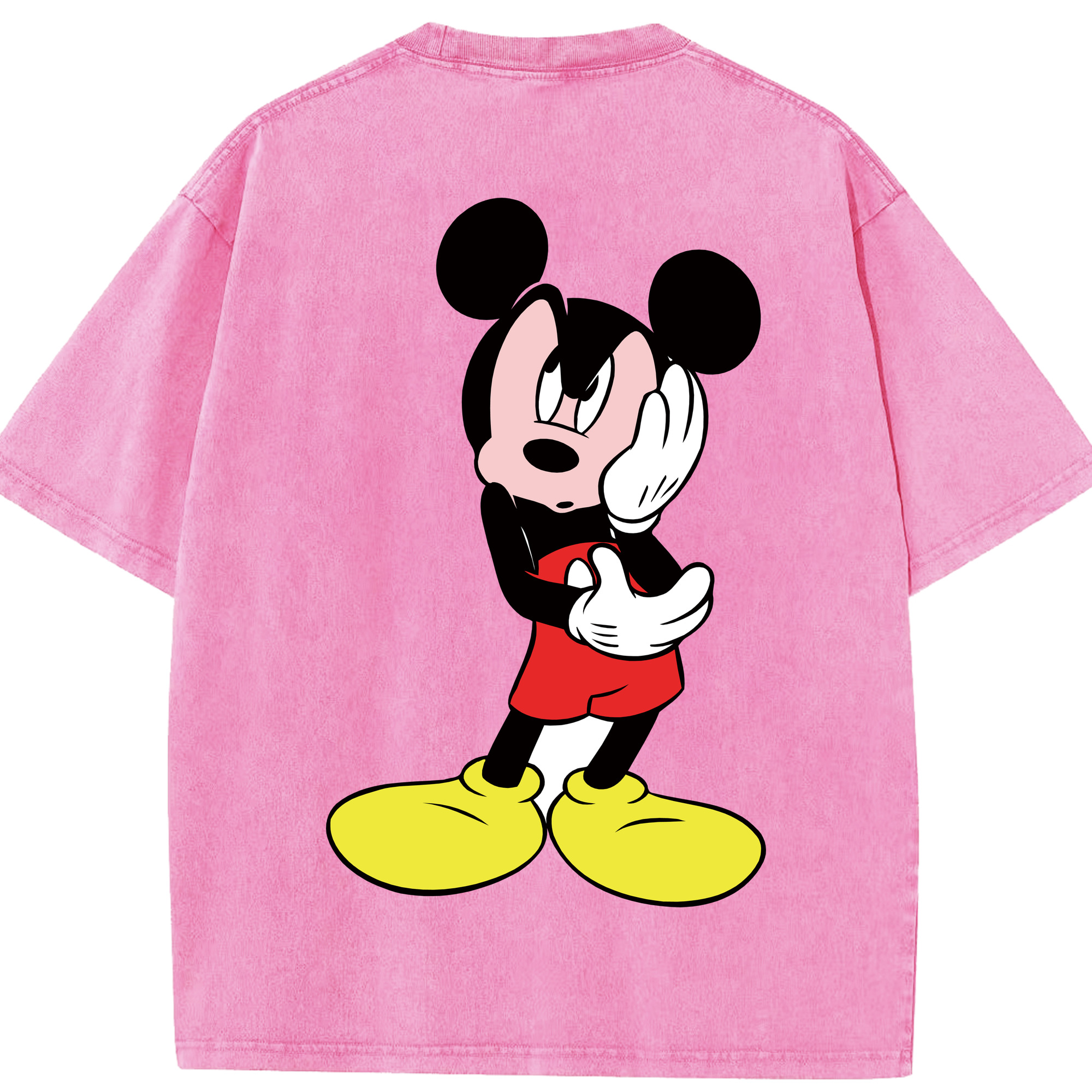 （画像用） ミッキーマウス Mickey Mouse 綿100% ヴィンテージ風 半袖Tシャツ（背面プリント）